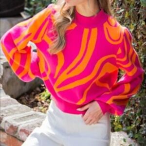 Bold Pink and Orange Women's Sweater